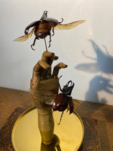 Charger l&#39;image dans la galerie, Duo de xylotrupe Gideon sur main en bois
