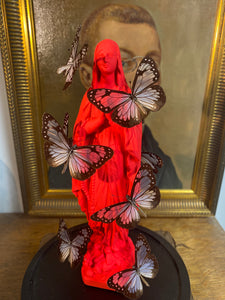 Vierge aux papillons sous globe ENVOI IMPOSSIBLE